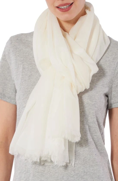 Shop Vince Lightweight Cashmere Scarf In Optic White
