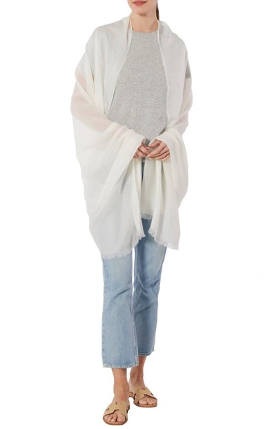 Shop Vince Lightweight Cashmere Scarf In Optic White