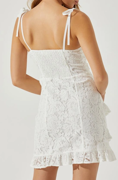Shop Astr Tie Strap Lace Dress In White