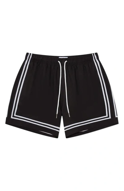 Shop Mavrans Black Game Performance Swim Trunks