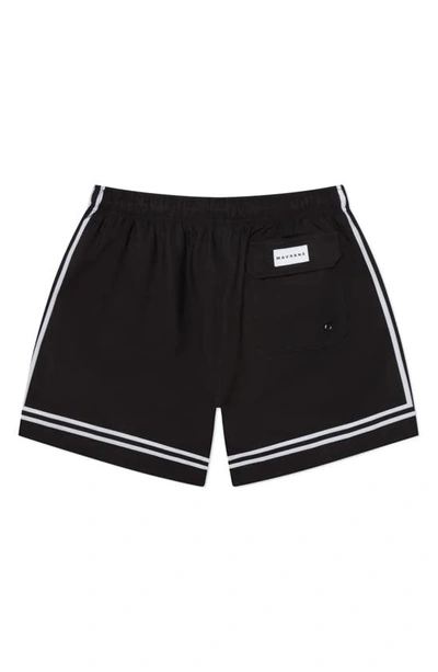 Mavrans Black Game Performance Swim Trunks In Black