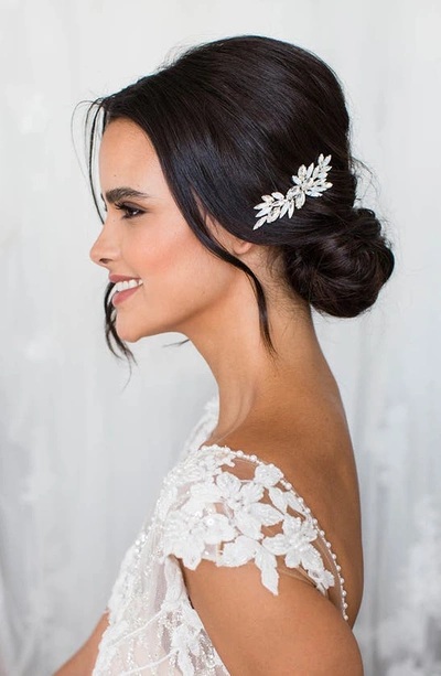 Brides And Hairpins Brides & Hairpins Monet Opal & Swarovski Crystal Clip In Silver