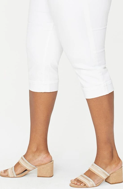 Nydj Marilyn Cool Embrace® Cuff Crop Straight Leg Jeans In Optic White