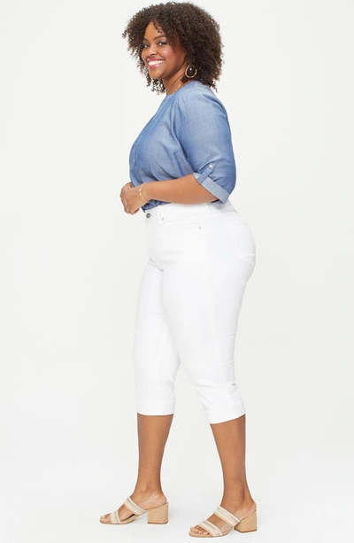 Nydj Marilyn Cool Embrace® Cuff Crop Straight Leg Jeans In Optic White