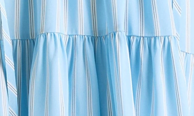 St John Stripe Silk Crepe De Chine Shift Dress In Cornflower Multi