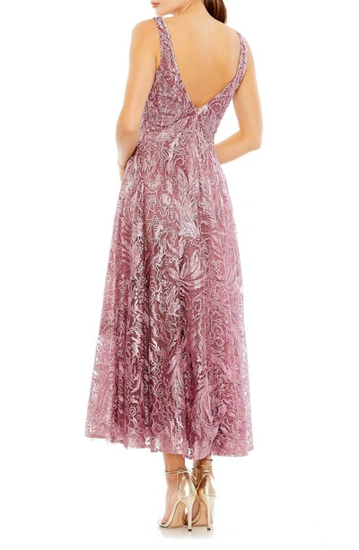 Shop Mac Duggal Embellished & Embroidered Fit & Flare Dress In Mauve