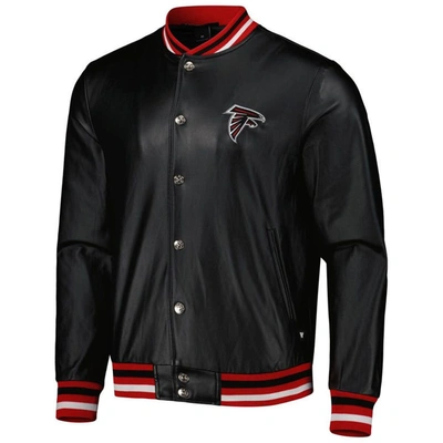 Shop The Wild Collective Black Atlanta Falcons Metallic Bomber Full-snap Jacket