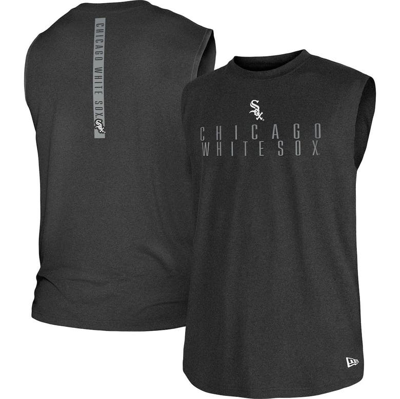 Shop New Era Heather Black Chicago White Sox Team Muscle Tank Top