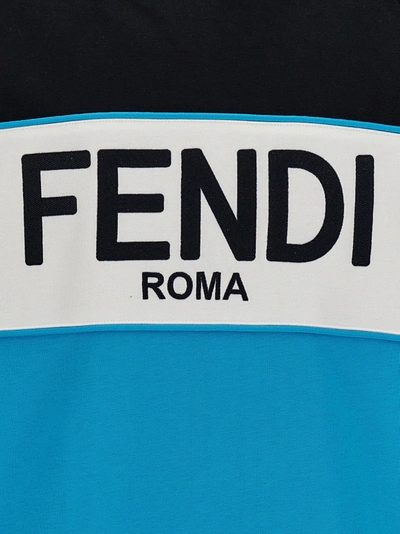 Shop Fendi Logo Hoodie Sweatshirt Multicolor