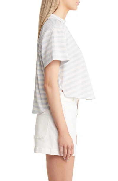 Shop Madewell Short Sleeve Button-up Shirt In Weathered Sky