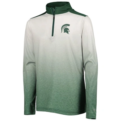 Shop Colosseum Youth  White/green Michigan State Spartans Max Quarter-zip Jacket