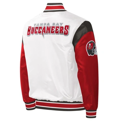 Shop Starter White Tampa Bay Buccaneers Throwback Warm Up Pitch Satin Full-snap Varsity Jacket