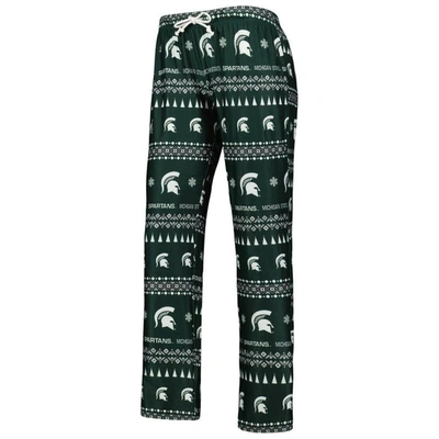 Shop Concepts Sport Green Michigan State Spartans Flurry Ugly Sweater Long Sleeve T-shirt & Pants Sleep S