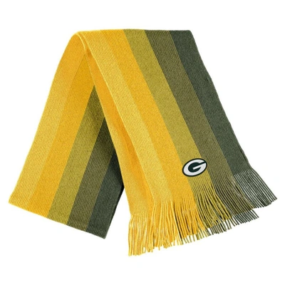 Shop Wear By Erin Andrews Gold Green Bay Packers Ombre Pom Knit Hat And Scarf Set