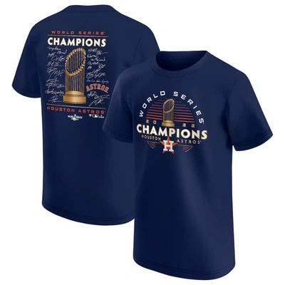 Shop Fanatics Youth  Branded Navy Houston Astros 2022 World Series Champions Signature Roster T-shirt