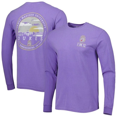 Shop Image One Purple James Madison Dukes Circle Campus Scene Long Sleeve T-shirt