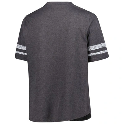 Shop Fanatics Branded Heather Charcoal Las Vegas Raiders Plus Size Lace-up V-neck T-shirt