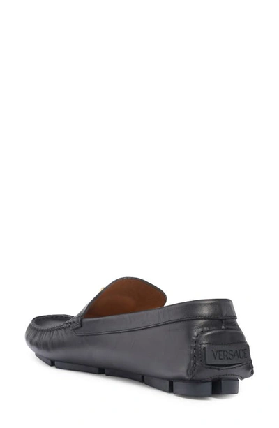 Versace Medusa Head Driving Shoe In Black  Gold