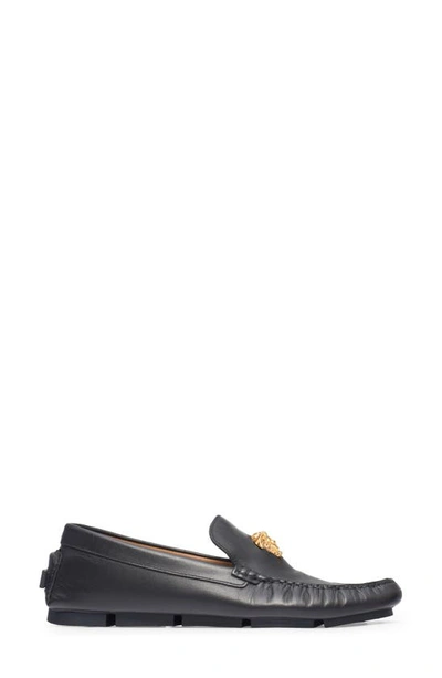 Versace Medusa Head Driving Shoe In Black  Gold