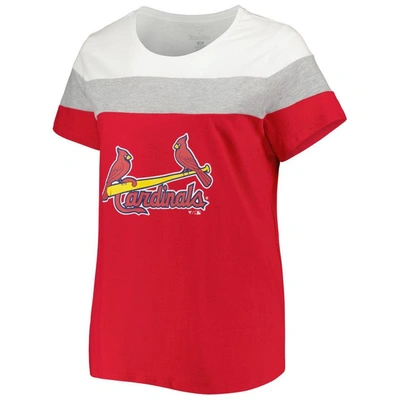 Profile Red/heather Gray St. Louis Cardinals Plus Size Colorblock T-shirt