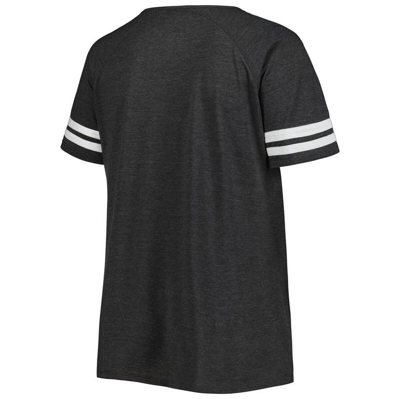 Shop Fanatics Branded Heather Charcoal Tampa Bay Buccaneers Plus Size Throwback Notch Neck Raglan T-shirt