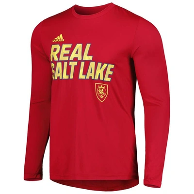 Adidas Originals Adidas Red Real Salt Lake Jersey Hook Aeroready Long  Sleeve T-shirt | ModeSens