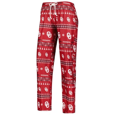 Shop Concepts Sport Crimson Oklahoma Sooners Flurry Ugly Sweater Long Sleeve T-shirt & Pants Sleep Set