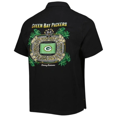 Shop Tommy Bahama Black Green Bay Packers Top Of Your Game Camp Button-up Shirt