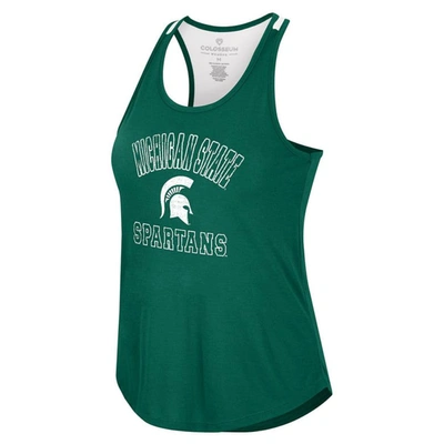 Colosseum Green Michigan State Spartans 10 Days Racerback Scoop Neck Tank Top In Green