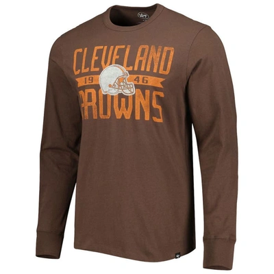 Shop 47 ' Brown Cleveland Browns Brand Wide Out Franklin Long Sleeve T-shirt