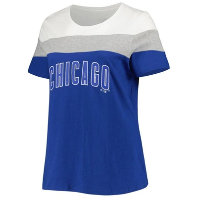 Profile Women's White, Royal Chicago Cubs Plus Size Colorblock T-Shirt White,Royal