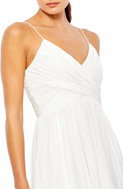 Shop Ieena For Mac Duggal Faux Wrap Midi Cocktail Dress In White