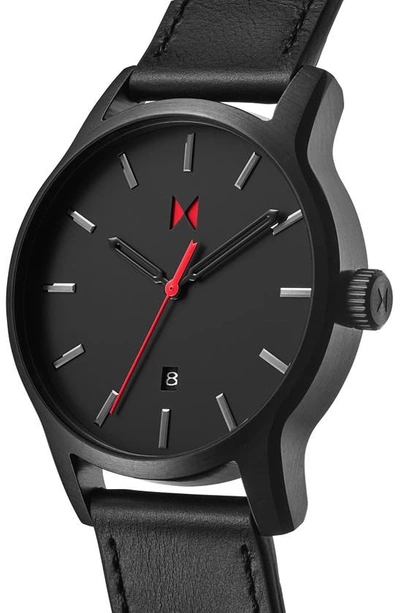 Shop Mvmt Watches Classic Ii Leather Strap Watch, 44mm In Black