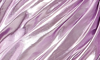 Shop Mac Duggal Metallic Drape Detail Strapless Minidress In Lilac