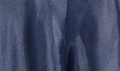 Shop Eliza J Bow Detail One-shoulder Taffeta Jumpsuit In Navy