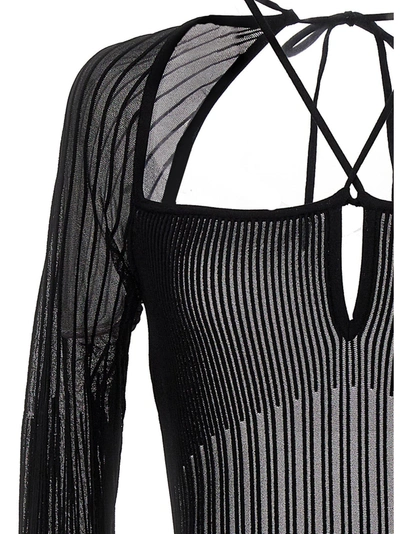 Shop Nensi Dojaka Ribbed Long Dress Dresses Black