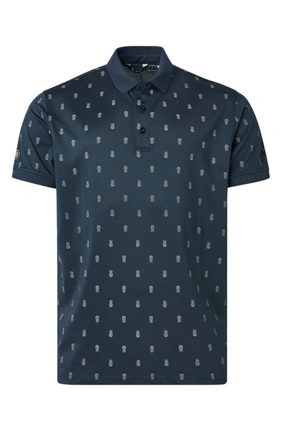 Shop Abacus Dower Pineapple Golf Polo In Navy/ Sand