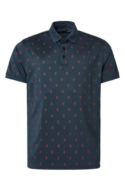 Shop Abacus Dower Pineapple Golf Polo In Navy