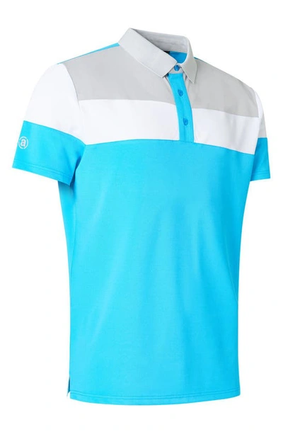 Shop Abacus Berrow Colorblock Golf Polo In Breeze