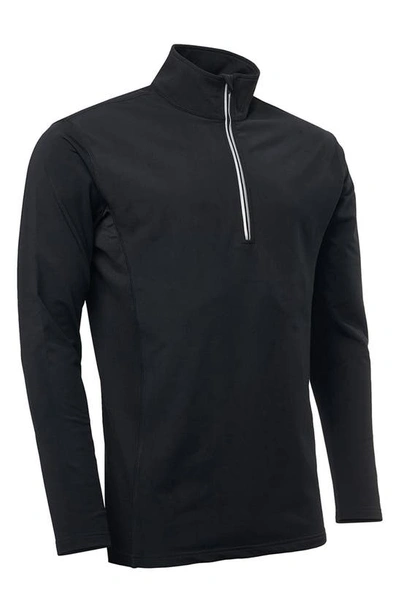 Shop Abacus Ashby Long Sleeve Half Zip Golf Shirt In Black