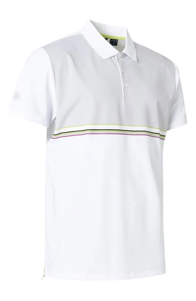 Shop Abacus Burhnam Colorblock Golf Polo In White