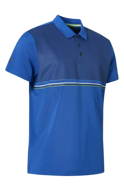 Shop Abacus Burhnam Colorblock Golf Polo In Atlantic Blue