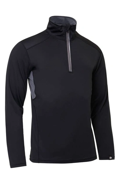 Shop Abacus Ale Long Sleeve Golf Shirt In Black