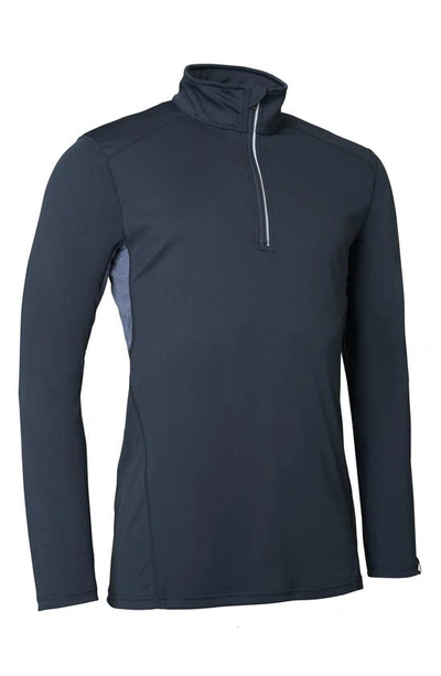 Shop Abacus Ale Long Sleeve Golf Shirt In Navy