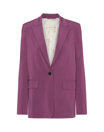 Shop Remain Birger Christensen Single-breasted Jackets In Violet