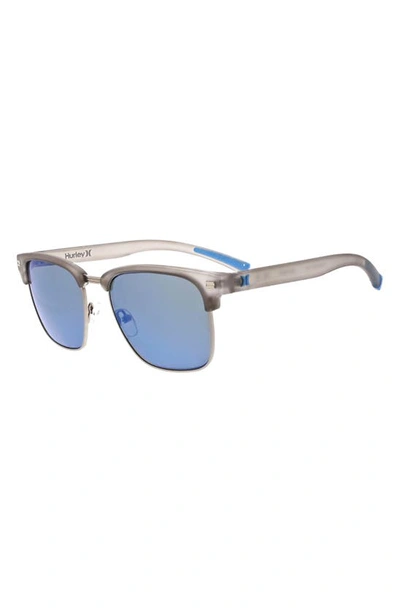 Hurley Halfway 56mm Polarized Browline Sunglasses In Grey Demi