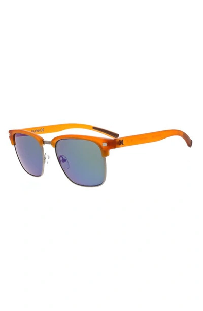 Hurley Halfway 56mm Polarized Browline Sunglasses In Ginger