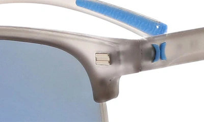 Hurley Halfway 56mm Polarized Browline Sunglasses In Grey Demi