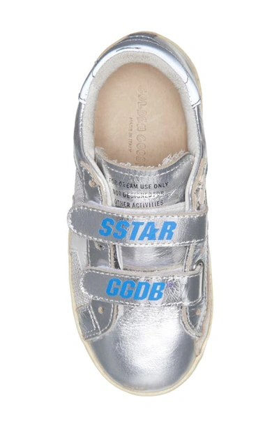 Shop Golden Goose Kids' Old School Mesh & Metallic Leather Sneaker In Silver/ White/ Grey