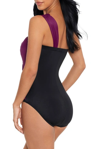 Shop Magicsuit Goddess Colorblock One-shoulder Convertible One-piece Swimsuit In Jam